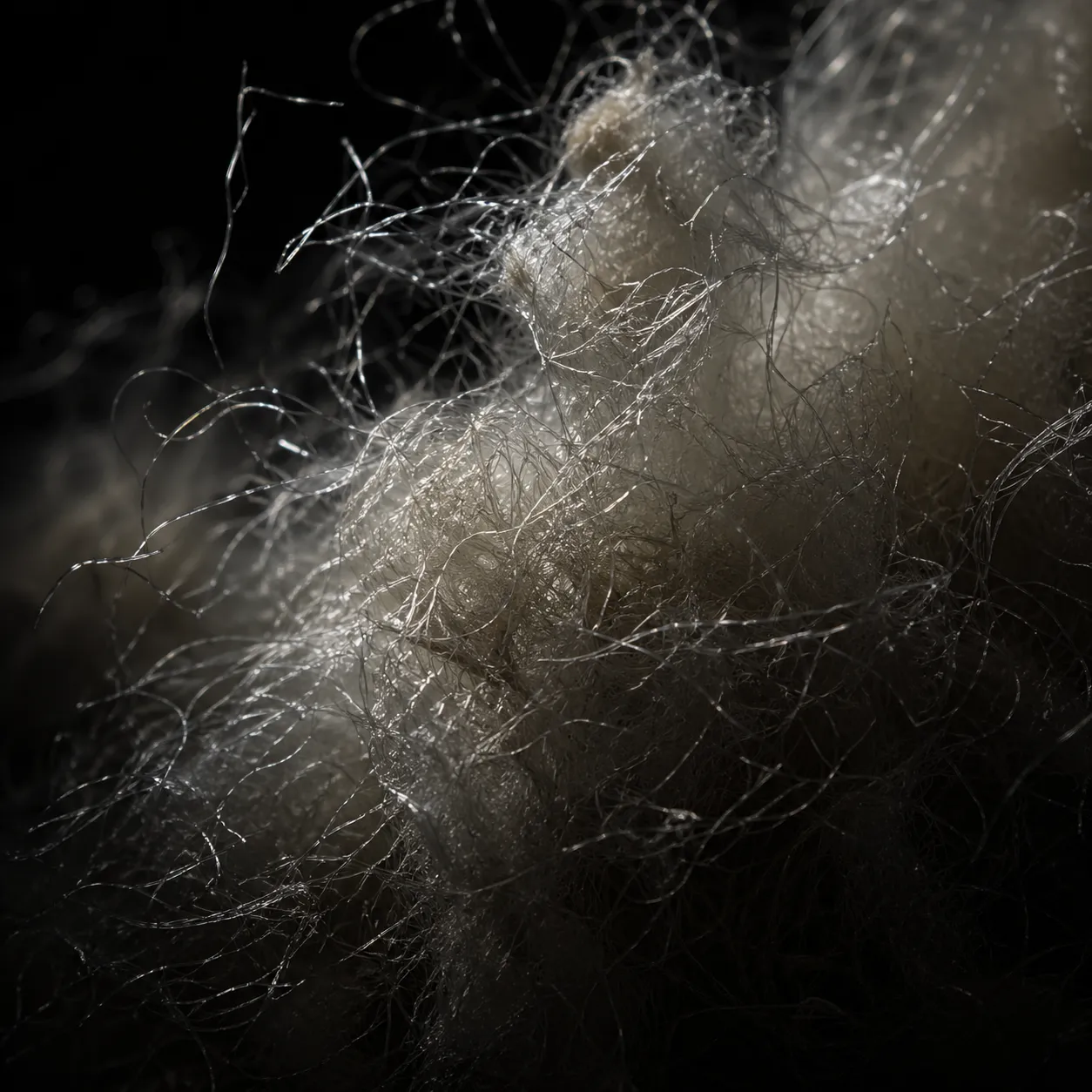 Synthetic fiber tangle macro