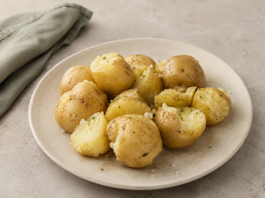 Boiled potatoes served simply as a filling, relatively low-calorie food for weight loss.