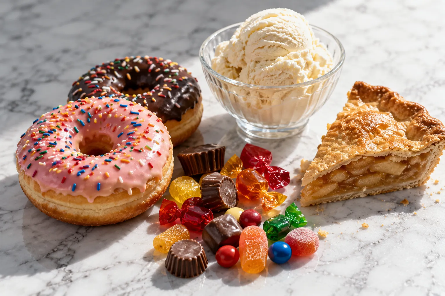 Donuts, candy, ice cream and pie, the ultra-processed category most clearly linked to heart risk in the study.
