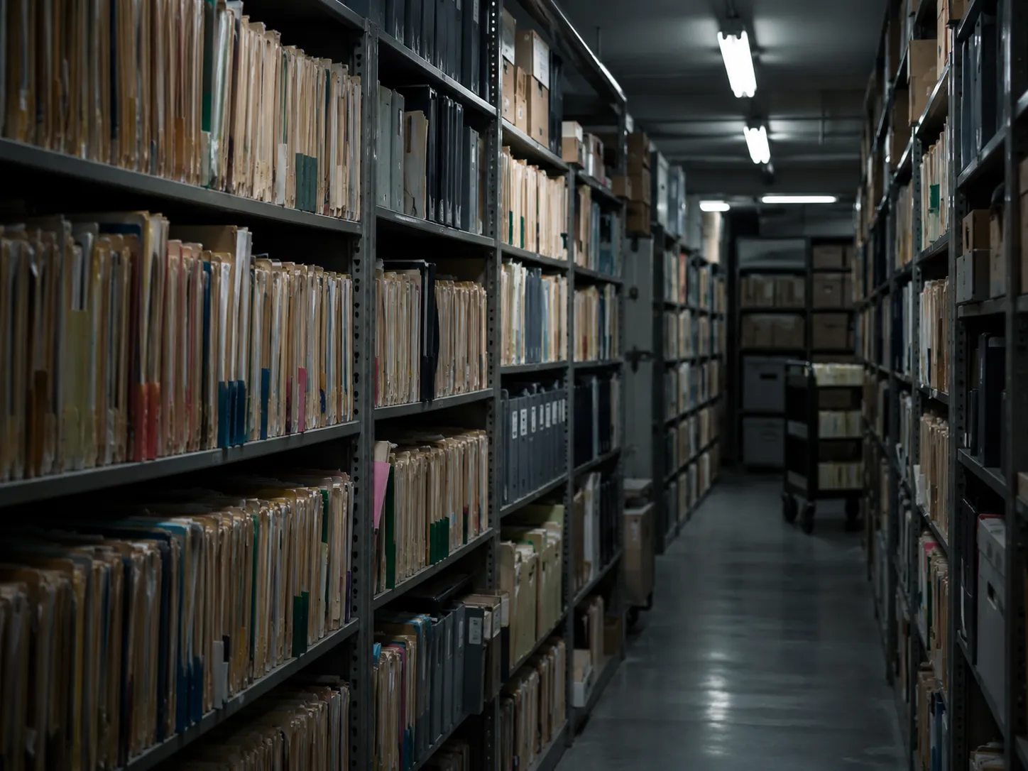 Rows of archived medical records, representing 6,531 adults tracked for up to 20 years.
